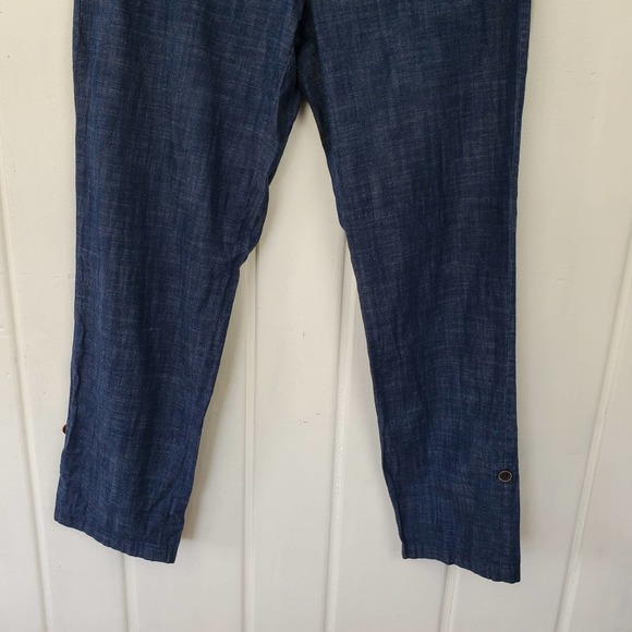 Talbots Signature Mid Rise Chambray Drawstring Roll Up Cuff Ankle Pants Womens 8 - Picture 4 of 9